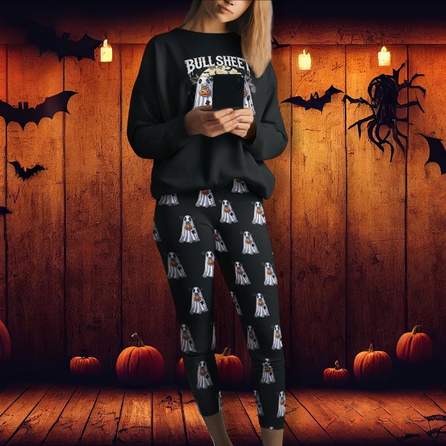 Bull Lakan spökBoo Happy halloween Leggings (Bull Sheet ghost Boo Happy Halloween Leggings)