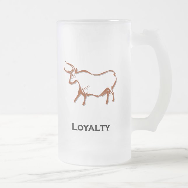 Bull Loyalty Brown Frostat Ölglas (Höger)