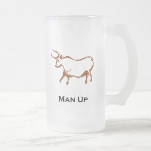 Bull man up frostat ölglas