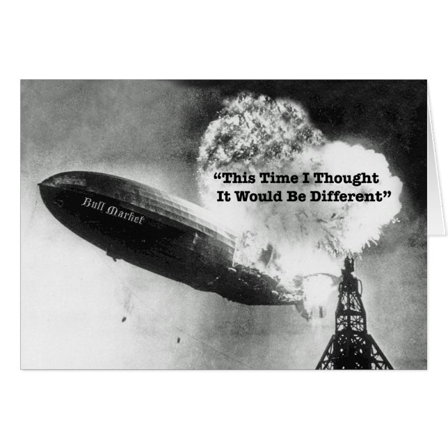 Bull Market Crash Humor Hälsningskort (Framsidan Horizontal)