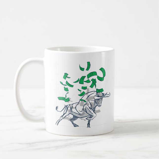 Bull Market Flies Money Kaffemugg (Vänster)