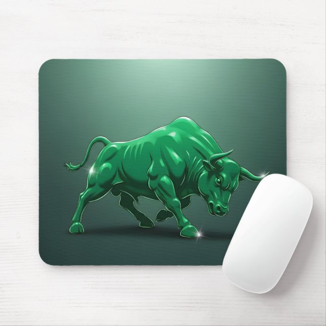 Bull Market Grön Chrome Finans Grafik Musmatta (Med mus)
