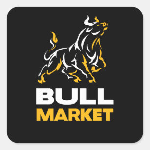 Bull Market Lagrar Trader Wallstreet Investor Fyrkantigt Klistermärke