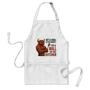 Bull Market Meets Kitchen Humor Apron Förkläde