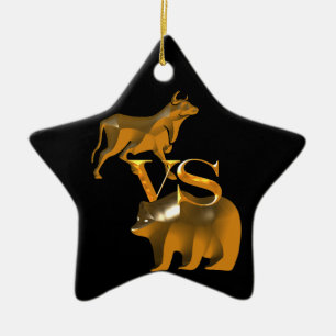 Bull Market Vs s Bear Market Julgransprydnad Keramik