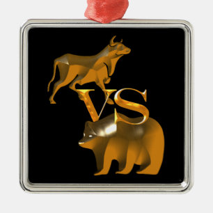 Bull Market Vs s Bear Market Julgransprydnad Metall