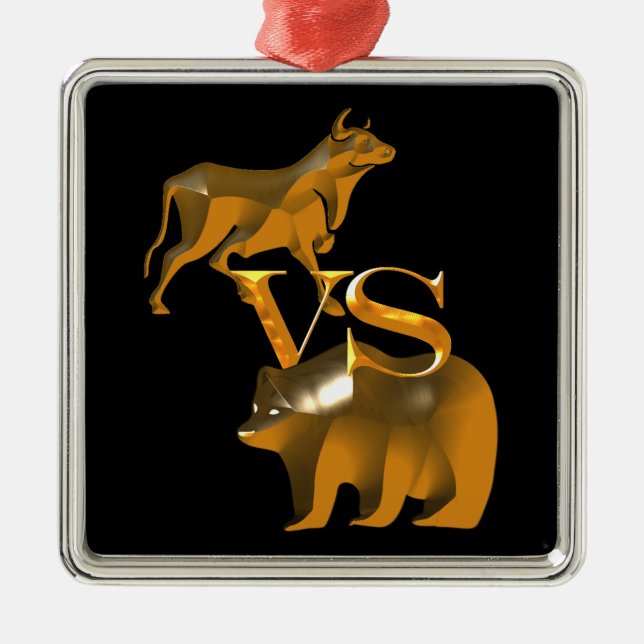 Bull Market Vs s Bear Market Julgransprydnad Metall (Framsidan)