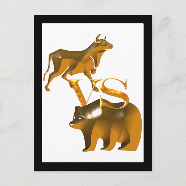 Bull Market Vs s Bear Market Vykort (Framsida)