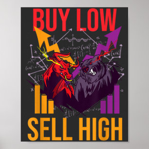 BULL MARKNAD KÖPER LÅG FÖRSÄLJNING AV HÖG HANDEL M POSTER
