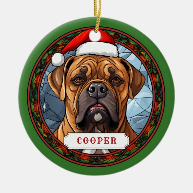 Bull Mastiff Ceramic Circle Ornament (Framsidan)