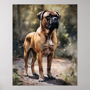 Bull Mastiff Hund Art Print Poster