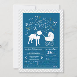 Bull Mastiff Hund Baby Shower Blue Boy Inbjudningar