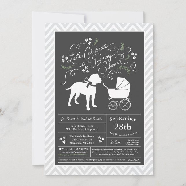 Bull Mastiff Hund Baby Shower Inbjudningar (Framsida)