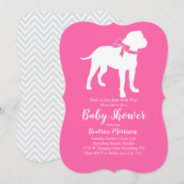 Bull Mastiff Hund Baby Shower Rosa Girl Girl Inbjudningar