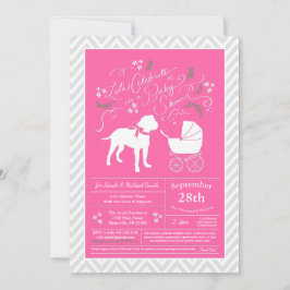 Bull Mastiff Hund Baby Shower Rosa Girl Girl Inbjudningar