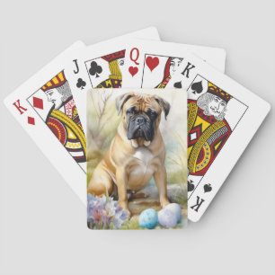Bull Mastiff Hund med påskägg Semester Casinokort