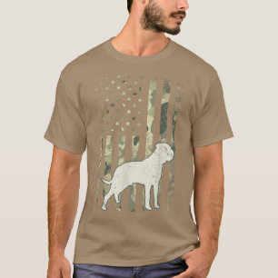 Bull Mastiff Hund Pappa Mamma Camoue USA flagga T Shirt