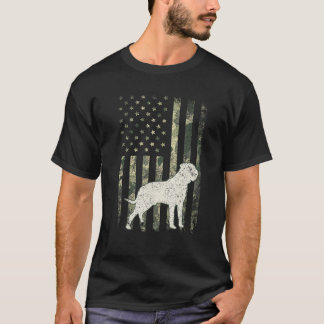 Bull Mastiff Hund Pappa Mamma Camouflage USA flagg T Shirt