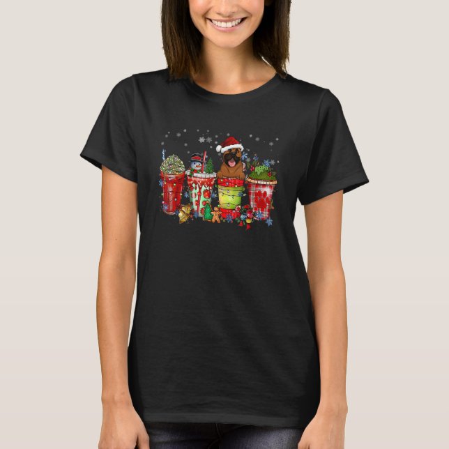 Bull Mastiff Iced Latte Snögubbars Sweets Snö Jesu T Shirt (Framsida)