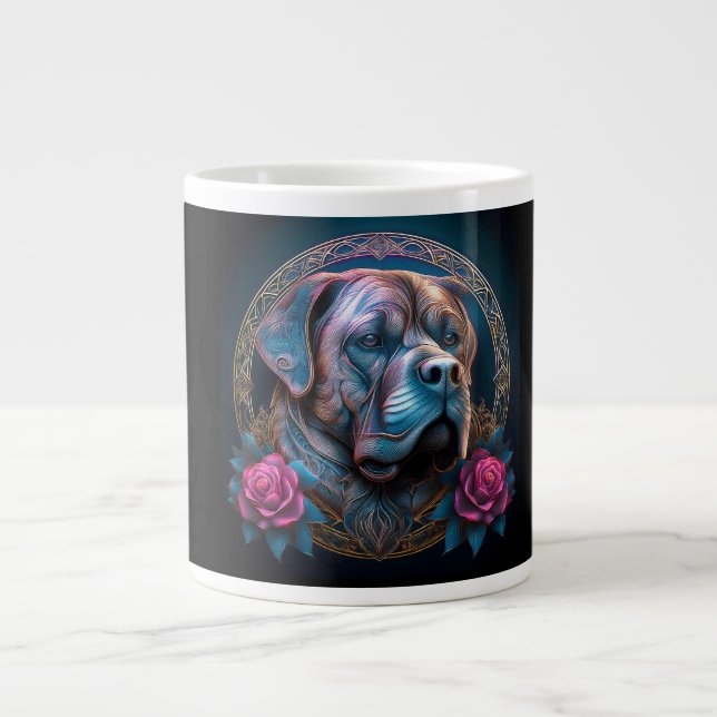Bull Mastiff Peers through a time Portal Jumbo Mugg (Framsidan)
