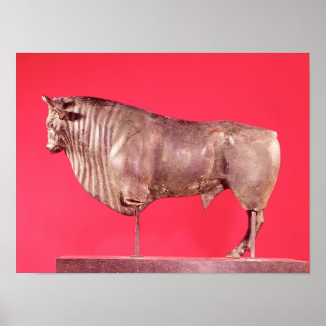 Bull med tre horn från Avrigney Poster (Framsidan)