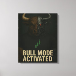 Bull Mode Activated Poster — Cyber Bull Trader Canvastryck