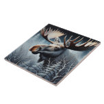 Bull Moose Kakelplatta<br><div class="desc">En tjur-älva på en mistbergsmorgon</div>