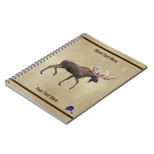 Bull Moose på gammal Papper Anteckningsbok