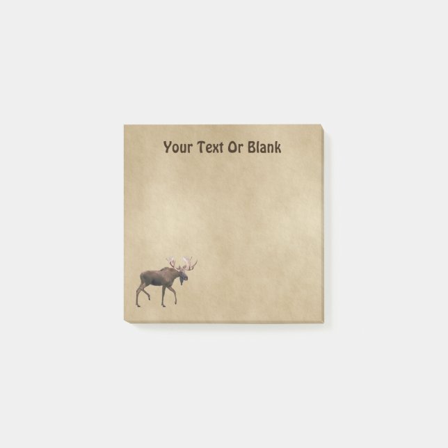 Bull Moose på gammal Papper Post-it Block (Framsida)