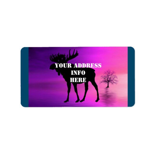 Bull Moose Silhouette Adressetikett (Framsidan)