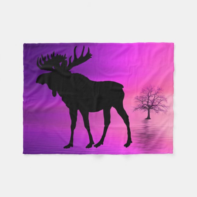 Bull Moose Silhouette Fleecefilt (Framsidan (Horisontell))