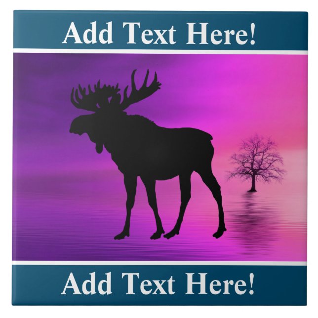 Bull Moose Silhouette Kakelplatta (Framsidan)