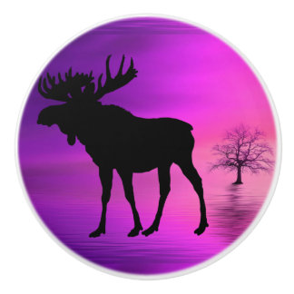 Bull Moose Silhouette Knopp