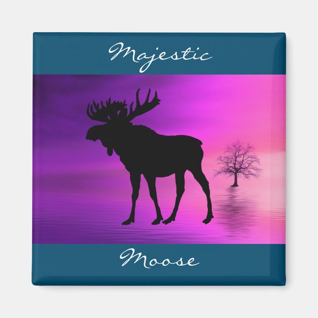Bull Moose Silhouette Magnet (Framsidan)