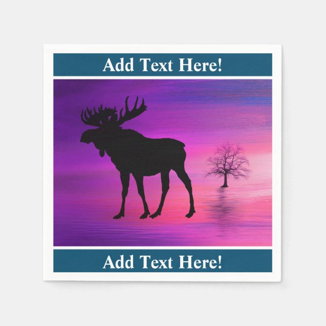 Bull Moose Silhouette Napkins Pappersservett (Framsidan)