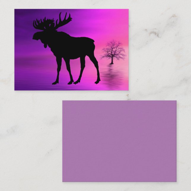 Bull Moose Silhouette Visitkort (Fram/baksida)