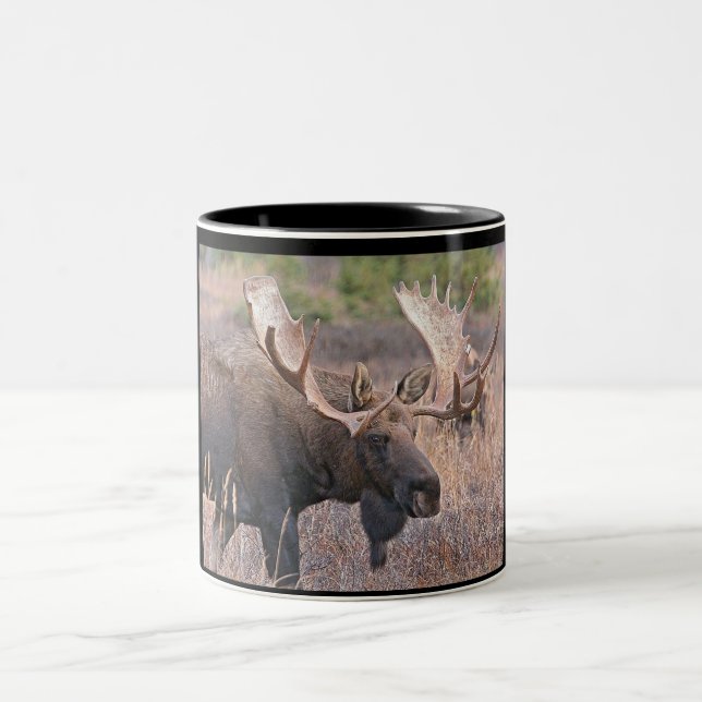 Bull moose Två-Tonad mugg (Center)