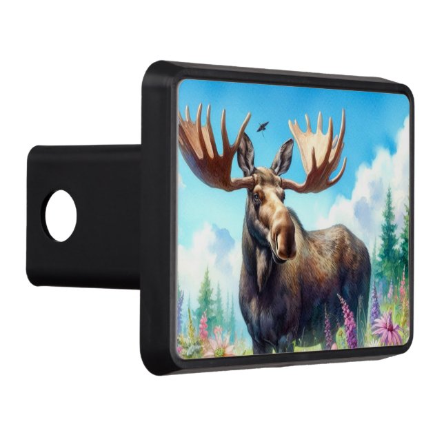 Bull Moose with Flowers Lastbil Trailer Hitch Cove Dragkroksskydd (Höger)