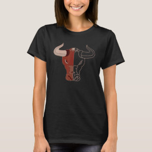 Bull Motif Cow Print Beef Ox Imprint Animal Blank T Shirt
