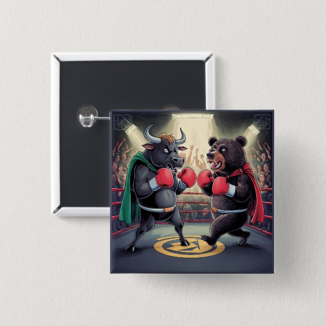 Bull och Bear Knapp (Framsida & baksida)
