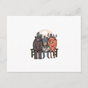 Bull och Bear - Ljuny Crypto/Lagrar Vykort