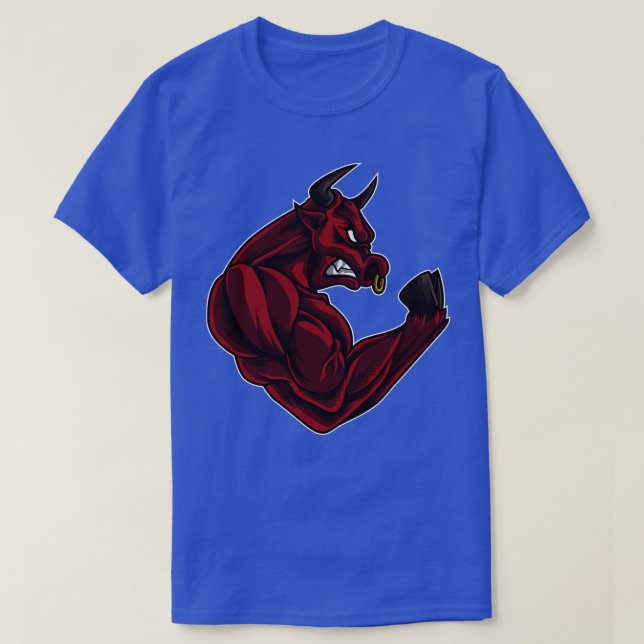 Bull på Gym Training Fitness Muscles Power T Shirt (Design framsida)