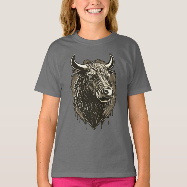 Bull Porträtt T Shirt (Framsida)