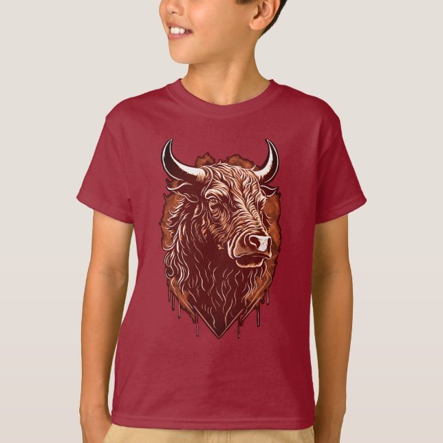 Bull Porträtt T Shirt (Framsida)