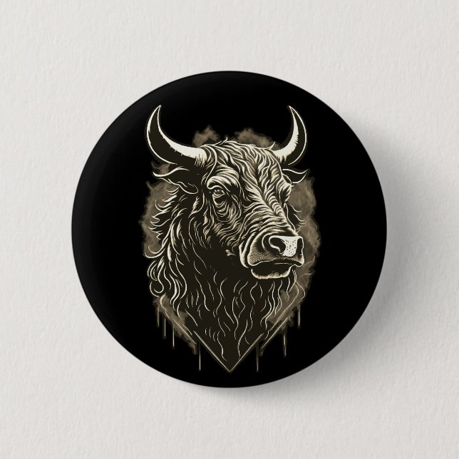 Bull Porträtt vykort Knapp (Framsida)