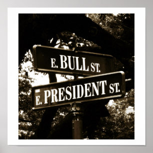 Bull & President Street ~ Print/Poster Sign Poster