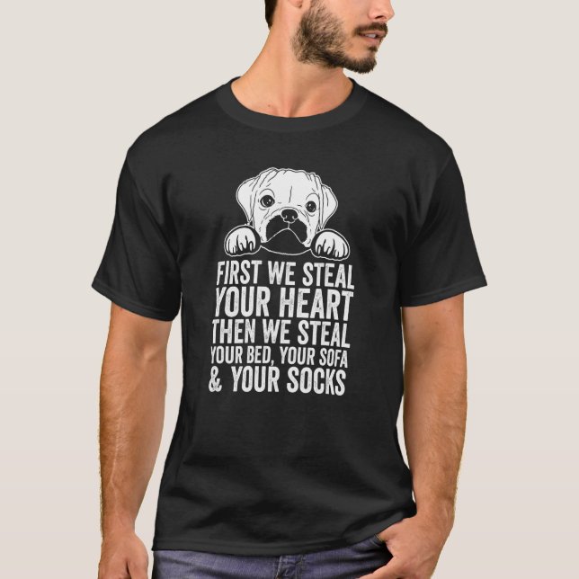 Bull Pug Hund för hund T Shirt (Framsida)