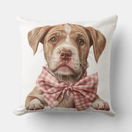 BULL PUPPY-HUND MED ROSA BOW KUDDE