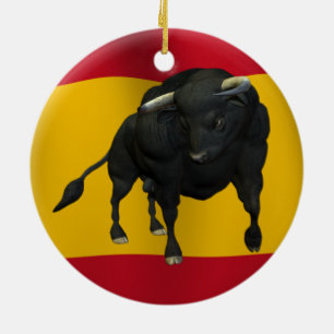 BULL - REALISTISK JULGRANSPRYDNAD KERAMIK