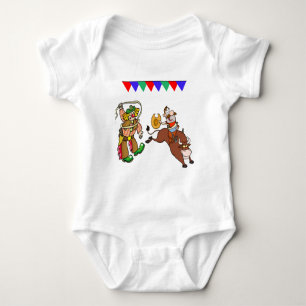 Bull Rider and Rodeo Clown Tecknad Tee